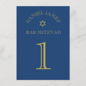 Numéro de table de Bar Mitzvah étoile simplement é (Devant)