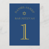 Numéro de table de Bar Mitzvah étoile simplement é (Dos)