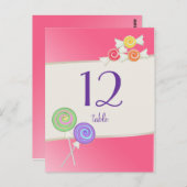 Numéro de table de bonbons Watermelon rose (Devant / Derrière)