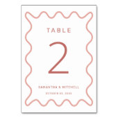 Numéro de table de bordure rose (Dos)