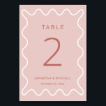 Numéro de table de bordure rose<br><div class="desc">Conçu pour se coordonner avec notre collection Wavy Border, ce numéro de table moderne comprend la bordure ondulée tendance et populaire en blanc sur arrière - plan rose. Si vous voulez attirer l'attention de votre client avec une pop de couleur sur votre panneau de table tendance, cette suite est parfaite...</div>