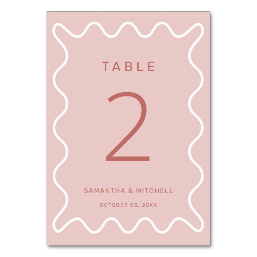 Numéro de table de bordure rose (Dos)