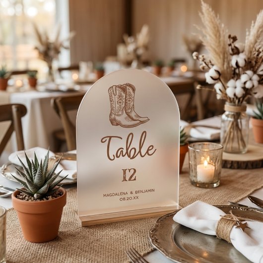 Numéro de table de bottes de cowboy occidentales m