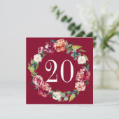 Numéro de table de Bourgogne florale d'automne (Debout devant)