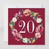 Numéro de table de Bourgogne florale d'automne (Devant)