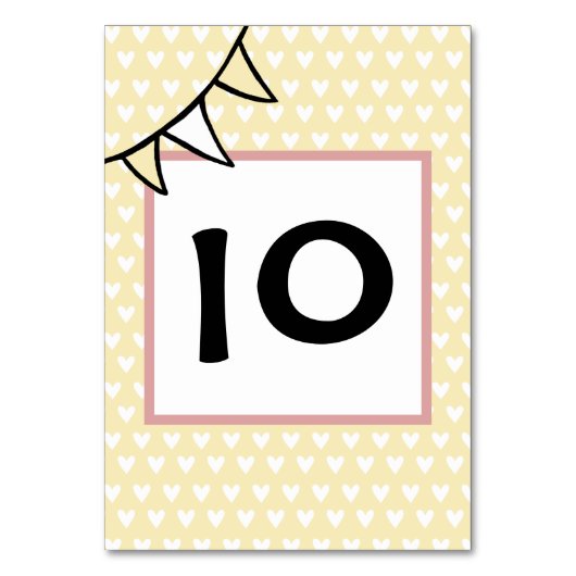 Numéro de table de Bunting de tracteur de Mariage  (Par défaut)