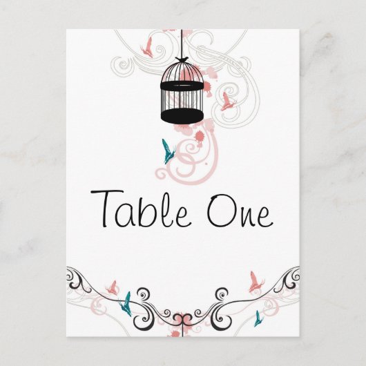 Numéro de table de cage rétro Carte postale (Devant)