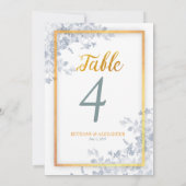 Numéro de table de calligraphie à cadre doré Glam (Dos)