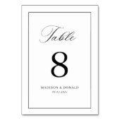 Numéro de table de calligraphie à cadre noir simpl (Dos)