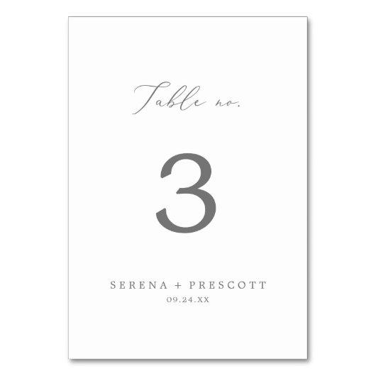 Numéro de table de calligraphie argentée délicate (Par défaut)