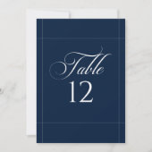 Numéro de table de calligraphie bleu marine ivoire (Devant)
