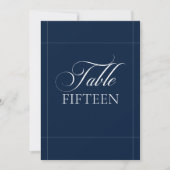Numéro de table de calligraphie bleu marine ivoire (Devant)