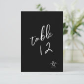 Numéro de table de calligraphie d'amour Blanc B&W (Debout devant)