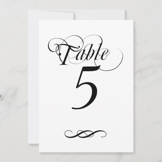Numéro de table de calligraphie élégant (Devant)
