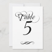 Numéro de table de calligraphie élégant (Dos)
