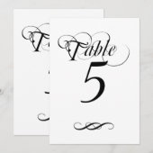 Numéro de table de calligraphie élégant (Devant / Derrière)