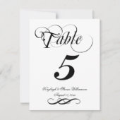 Numéro de table de calligraphie élégante (Devant)