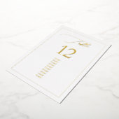 Numéro de table de calligraphie Luxe en feuille d' (Rotation)
