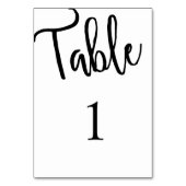 Numéro de table de calligraphie. Mariage moderne.  (Par défaut)