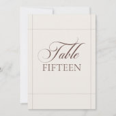 Numéro de table de calligraphie marron choco ivoir (Devant)