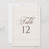 Numéro de table de calligraphie marron choco ivoir (Devant)
