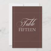 Numéro de table de calligraphie marron choco ivoir (Devant)