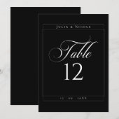 Numéro de table de calligraphie noir ivoire classi (Devant / Derrière)