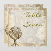 Numéro de table de carte vintage (Devant / Derrière)