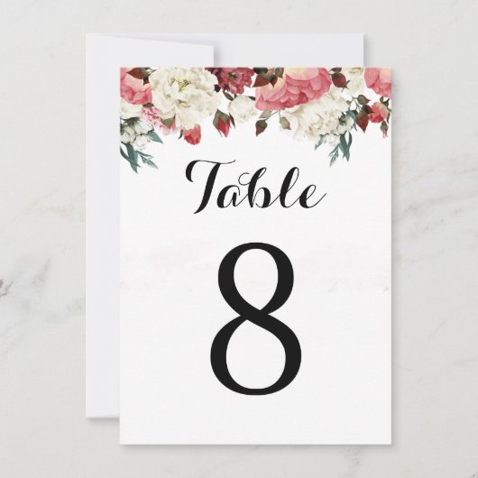 Numéro de table de carton d'invitation de mariage (Devant)
