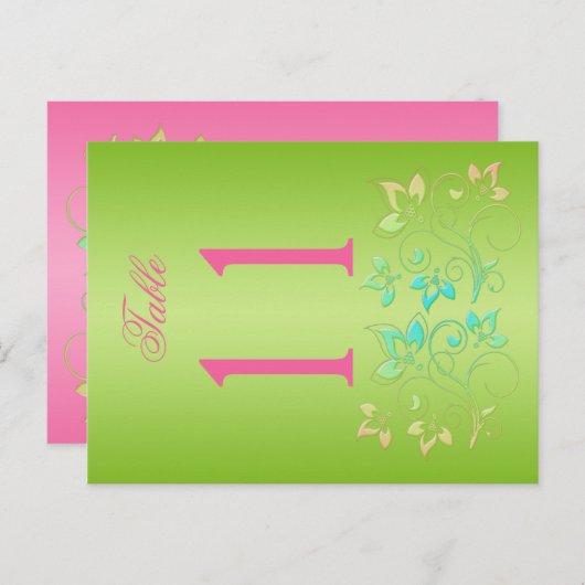 Numéro de table de chaux réversible et de fleurs r (Devant / Derrière)