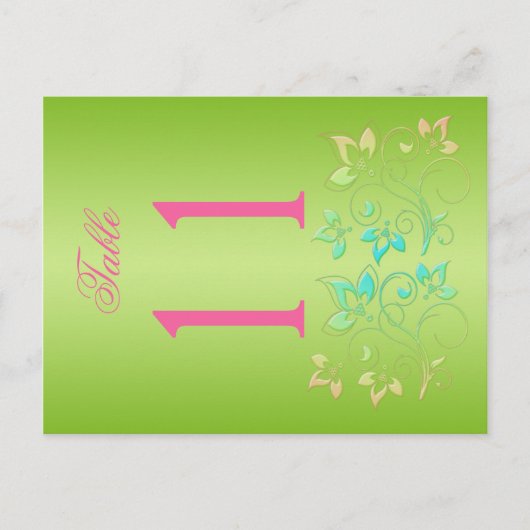 Numéro de table de chaux réversible et de fleurs r (Devant)