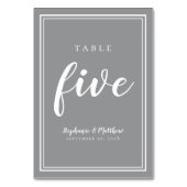 Numéro de table de cinq Mariages simples gris et b (Par défaut)