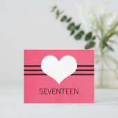 Numéro de table de coeur moderne Carte postale, ro (Debout devant)