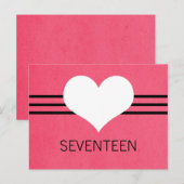 Numéro de table de coeur moderne Carte postale, ro (Devant / Derrière)