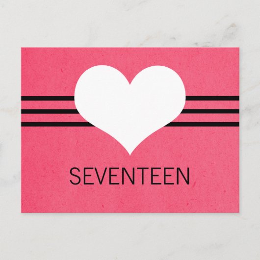 Numéro de table de coeur moderne Carte postale, ro (Devant)