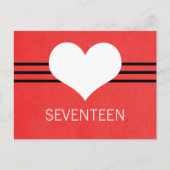 Numéro de table de coeur moderne Carte postale, Ro (Devant)