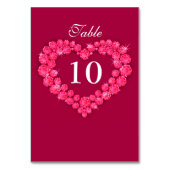 Numéro de table de coeur rouge mariage Ruby (Par défaut)