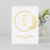 Numéro de table de couleur modifiable FOIL Wreath  (Debout devant)