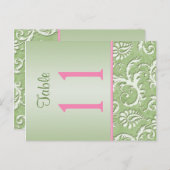 Numéro de table de Damas vertes et roses à deux cô (Devant / Derrière)