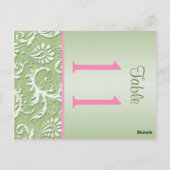 Numéro de table de Damas vertes et roses à deux cô (Dos)