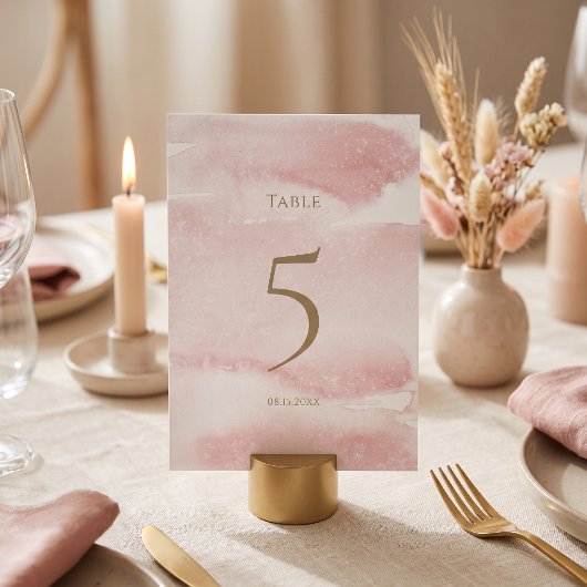 Numéro de table de dédicace de bébé à l'aquarelle