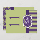 Numéro de table de deux côtés pourpre et vert Dama (Devant / Derrière)