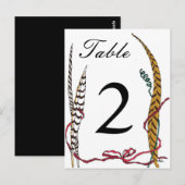 Numéro de table de faisan d'automne Carte pour la (Devant / Derrière)