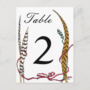 Numéro de table de faisan d'automne Carte pour la 