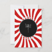 Numéro de table de fête à rayures fantaisistes rou (Devant)