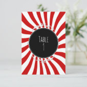 Numéro de table de fête à rayures fantaisistes rou (Debout devant)