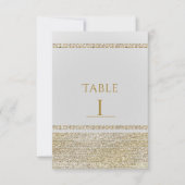 Numéro de table de fête chic et glamour or blanc e (Devant)