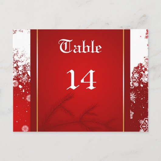Numéro de table de fête de Noël (Devant)