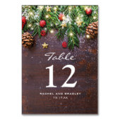 Numéro de table de fête de Noël rustique (Dos)