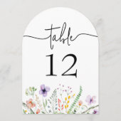 Numéro de table de Fête des mariées fleur sauvage (Dos)
